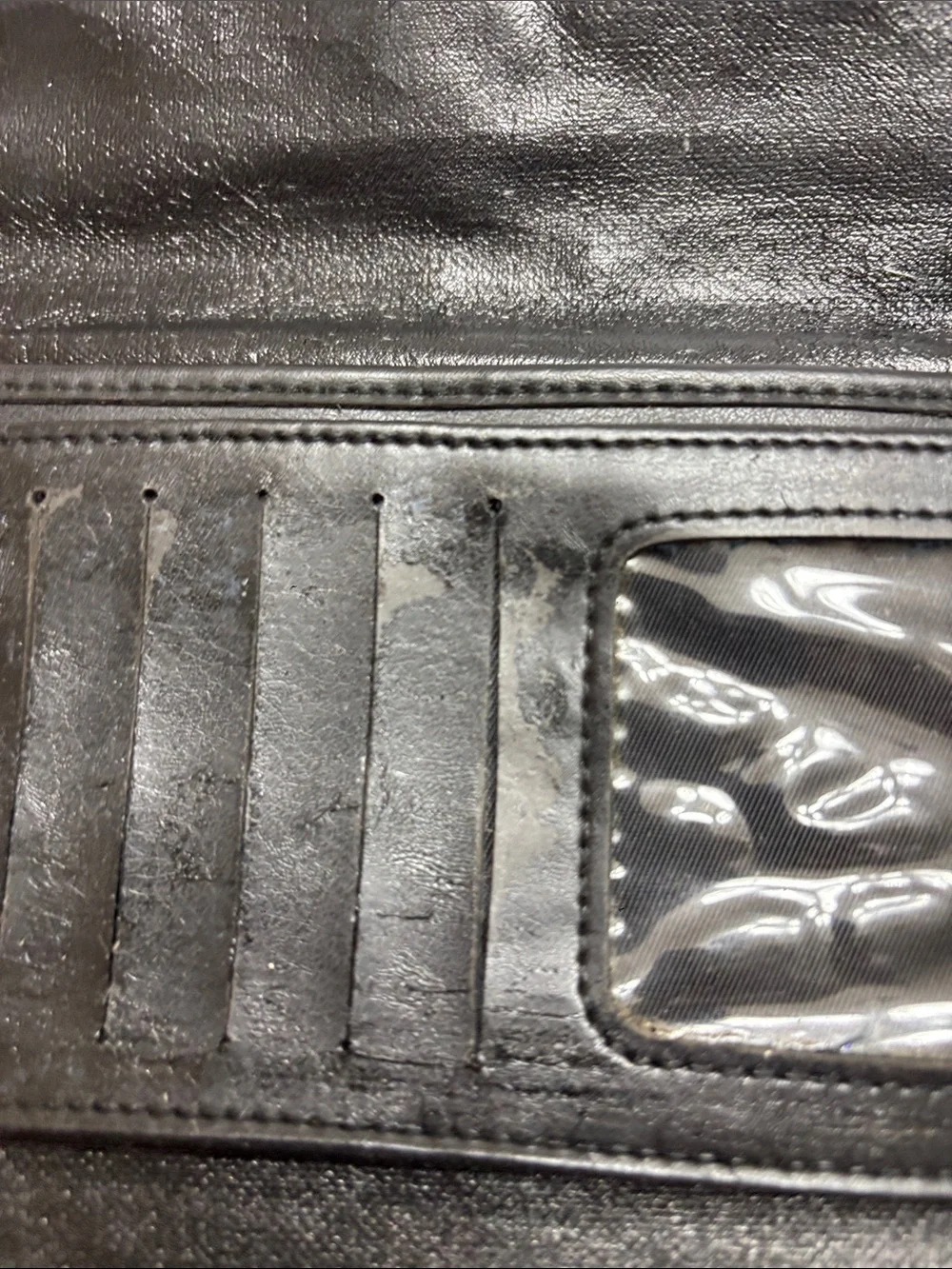 Liz Claiborne Black Leather Wallet with Gold Tone Logo